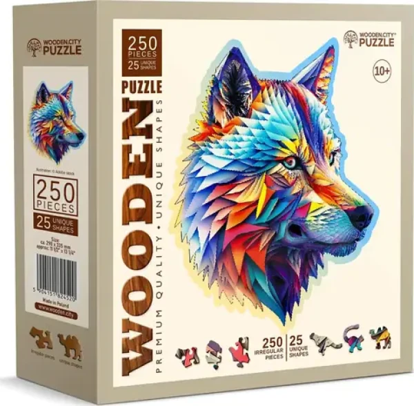 Wooden City Drevené puzzle Nóbl vlk 250 dielikov