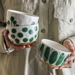 Bloomingville Keramická miska Linora Green 580 ml C