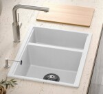 Quadron Quadron - Granitový drez Logan 150 White Oceľ HCQL5646U1-BS_U