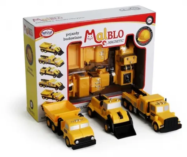 MalBlo Magnetické stavebné vozidlá / Stavebnice / Magnetická (0315)