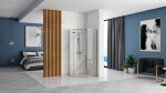 REA/S - Sprchovací kút DIAMOND 90x90 - zlatá + sprchova vanička Diamond, čierna KPL-14904