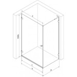 MEXEN/S - Lunar-B L sprchový kút dvere krídlové ľavá 95 x 70, transparent, nikel szczotkowan 832L-095-070-97-00-L