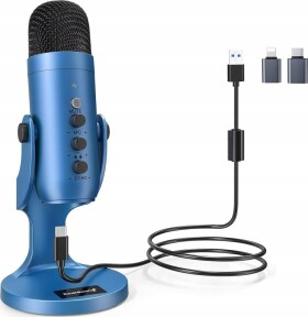 Deltaco Stalinis USB mikrofonas su LED DELTACO juodas / MF-104