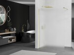 MEXEN/S - KIOTO Sprchová zástena WALK-IN 100x200 cm 8 mm, zlatá, matné sklo 800-100-101-50-30
