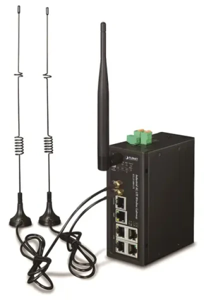 Planet IoT/M2M priemyselná brána / Priemyselná brána / 1x WAN + 3x LAN 1Gb / 2x LTE / WiFi ac / 3x COM / DIN, IP30 (ICG-2510W-LTE-EU)
