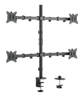 Equip stolný držiak pre 4 monitory čierna / Stolný držiak / 17-32" / VESA 75-100 mm / nosnosť 9 kg / 360° (650159)
