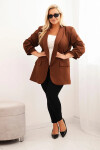 Dámska elegantná plus size bunda čokoládová UNI