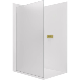 CERANO - Sprchová zástena Walk-in Crystal Ľ/P - 8 mm - bezvzperový systém - zlatá, mliečne sklo - 90x200 CER-8050BD6727