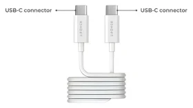 2-Power biela / USB-C kábel / USB-C (M) - USB-C (M) / 1 m (2PUC1M04W)