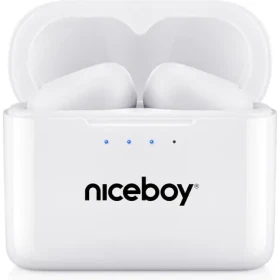 Niceboy HIVE Podsie 4 biela / Bezdrôtové slúchadlá s mikrofónom / TWS / Bluetooth 5.4 / IP54 / nabíjacie puzdro (hive-podsie-4-white)