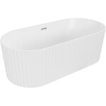 MEXEN/S - Paola voľne stojaca vaňa reliéf 150 x 75, biela mat, sifón a prepad chróm 52721507501-01