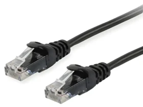 Equip Cat6a čierna / Patch kábel / U/UTP / RJ-45 / 0,15 m / LSZH (603151)