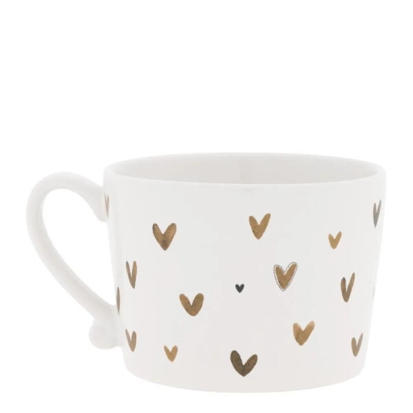 Bastion Collections Keramický hrnek Hearts in Brown 240 ml