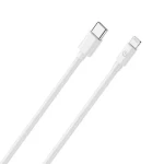 RealPower Lightning kábel biela / Dátový a nabíjací kábel / USB-C na Lightning / 2 m / MFI certifikácia (385242)