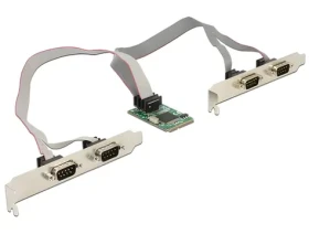 DeLock / Adaptér / Mini PCIe / 4X Sériový RS-232 (95243)