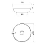 SAPHO - EI keramické umývadlo na dosku, Ø 33cm, biela TU0077