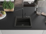 MEXEN/S MEXEN/S - Milo granitový drez 1-miska vrátane batérie Flora, čierna/zlatá metalik 6505-75-670401-70-B