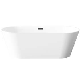 INVENA - Voľne stojaca vaňa 170 cm Limnos so sifónom čierny AN-00-140-KPL