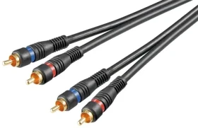 Goobay 50032 / Audio kábel / Stereo / 2x RCA - 2x RCA / tienený / 1,5 m (50032)