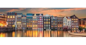 Clementoni Panoramatické PUZZLE Žiarivý Amsterdam