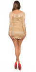 Sexy KouCla long sleeve mini lace dress champagne 12