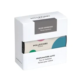 Millefiori Rose Espresso biela / Osviežovač vzduchu do auta / klip do ventilácie / vydrží až 3 mesiace (18CART6)