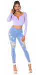 Sexy Highwaist Push Up Skinny Jeans ripped denimblue 40