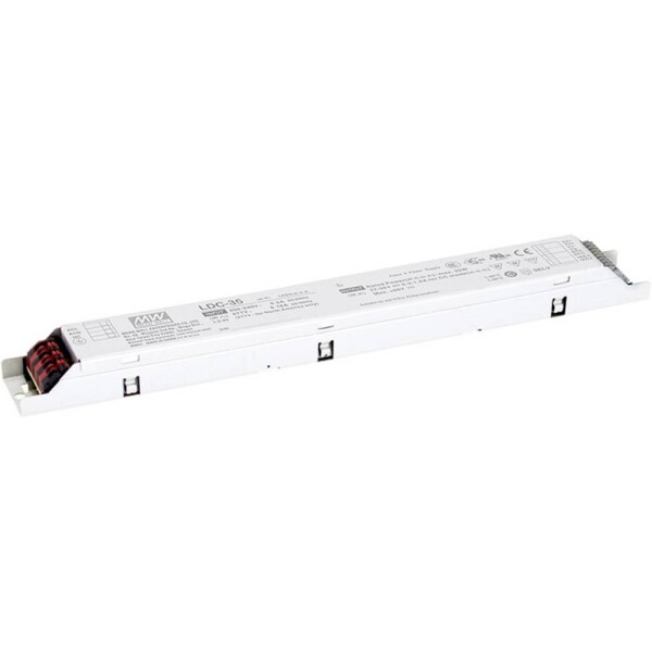 MEAN WELL LDC-35DA LED driver konštantný výkon 35 W 300 - 1000 mA 27 - 56 V/DC dali, montáž na nehorľavom povrchu, schválenie nábytku, PFC spínacie obvod,; LDC-35DA