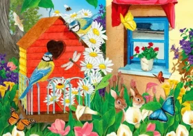 ENJOY Puzzle Záhrada s vtáčími búdkami