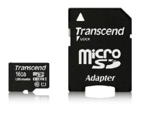 Transcend Micro SDHC karta 16GB Class 10 UHS-I + adaptér (TS16GUSDHC10U1)