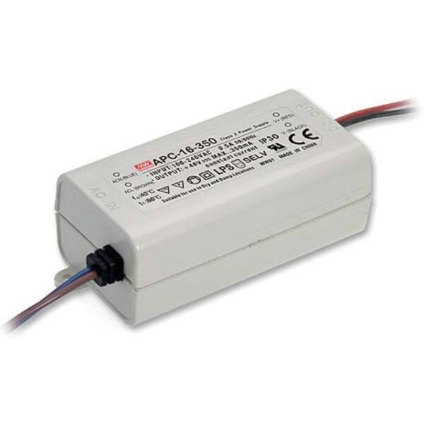 MEAN WELL APC-16-350 LED driver konštantný prúd 16 W 0.35 A 12 - 48 V/DC bez možnosti stmievania, ochrana proti prepätiu; APC-16-350
