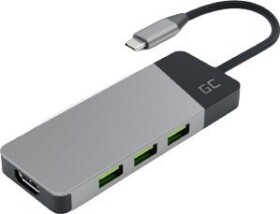 Green Cell Hub adapter USB-C Connect 3xUSB 3.1 HDMI 4K 60Hz USB-C PD 85W