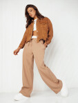Dámska nadrozmerná džínsová bunda MOLI camel FashionStreet TY4130 S/M