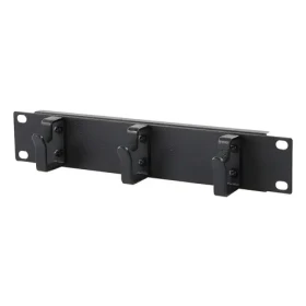 Lanview RA10110BL čierna / Káblový manažment panel / 10" / 1U / 3 háčiky (RA10110BL)