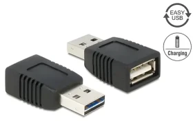 DeLock Easy-USB 2.0-A samec USB 2.0-A samica / Adaptér / iba nabíjanie (65965)