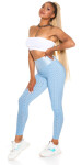 Sexy High Waist Push-Up Leggings with Bow babyblue L/XL