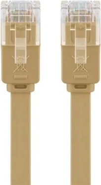 Goobay CAT6 U/UTP plochý hnedá / Patch kábel / výška 1,5 mm / pozlátené kontakty / 15 m (95883)