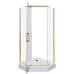 KERRA - Sprchovací kút päťboký Kora 90 Zlatá 5907548116451