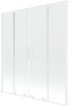 MEXEN/S - Velar L Duo dvojkrídlová posuvná vaňová zástena 140 x 150, transparent, biela 896-140-003-02-20
