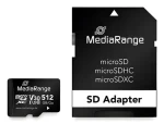 MediaRange microSDXC 512GB + SD adaptér / Class 10 / UHS-I U3 / R: 100MBs / W: 30 MBs (MR947)