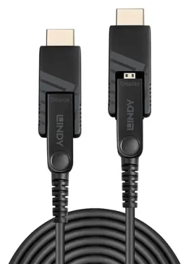 Lindy Fibre Optic Hybrid Micro-HDMI / HDMI kábel / 40 m / HDMI 2.0 18G / 4K 60Hz / čierny (38323)