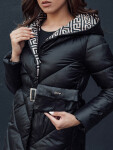 Dámsky zimný prešívaný kabát s kapucňou CELESTIE black FashionStreet TY4513 XXL