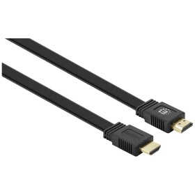 Manhattan HDMI prepojovací kábel Zástrčka HDMI-A, Zástrčka HDMI-A 2.00 m čierna 355612 4K UHD, dvojžilový tienený, plochý, ploché vyhotovenie HDMI kábel; 355612