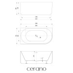 CERANO - Vaňa akrylátová Aira - voľne stojaca - asymetrická - ľavá - biela lesklá - 150x75x58 CER-665983