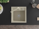 MEXEN/S MEXEN/S - Vito granitový drez 1-miska vrátane batérie Duero, béžová 6503-69-671600-69