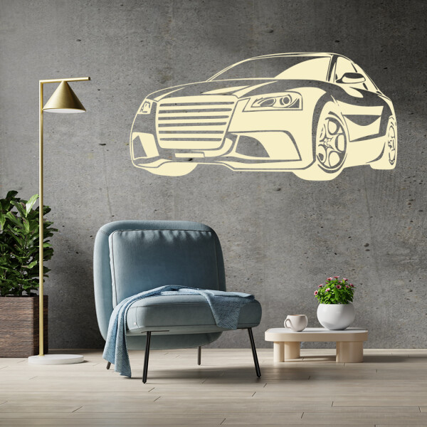 Veselá Stena Samolepka Auto Audi Farba: béžová, Veľkosť: 80 x 40 cm