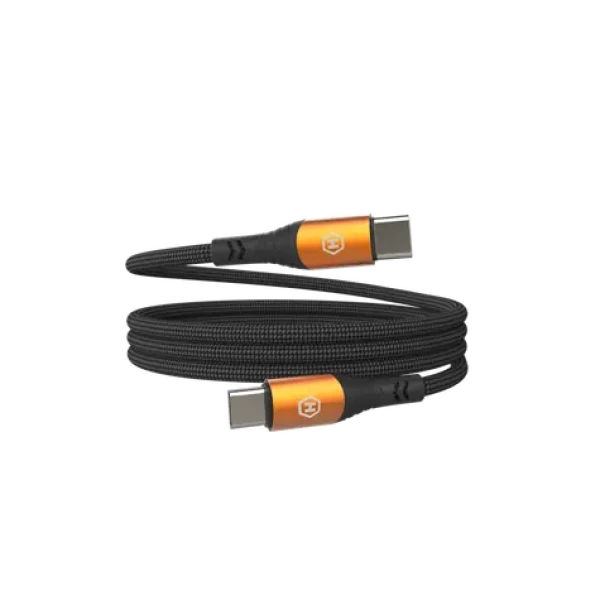 Hammer Magnetický kábel USB-C čierny / Kábel / USB-C (M) - USB-C (M) / 100W / 1 m / nylonové opletenie (AKC001412)