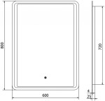 MEXEN - Zusa zrkadlo s osvetlením 60 x 80, LED 600 9808-060-080-611-00
