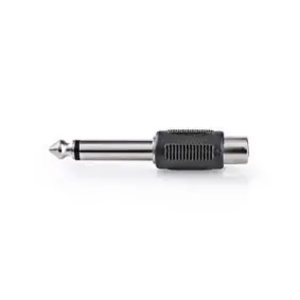 Nedis Mono audio adaptér jack 6.35 mm (M) - RCA (F) čierna / poniklované (CAGB23935BK)