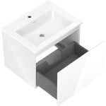 MEXEN/S - Orio kúpeľňová skrinka 60 cm s umývadlom Otis, 1 šuplík, biela lesk 91A10-06047-1-BF00-W18M00